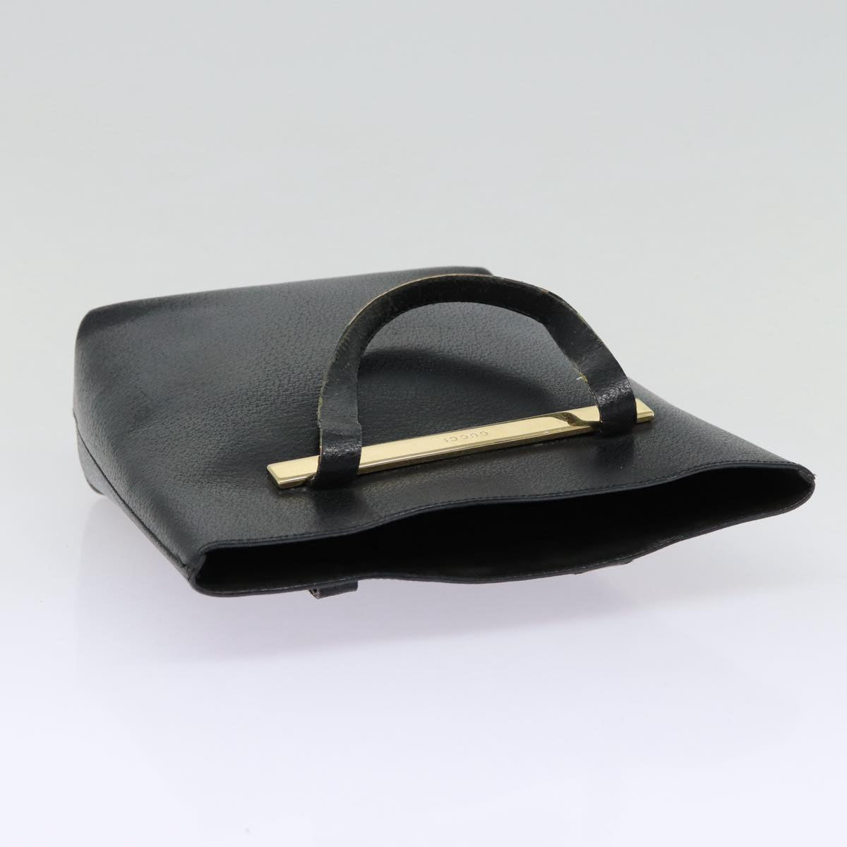GUCCI Hand Bag Leather Black Gold 000 2058 0558 0 88166