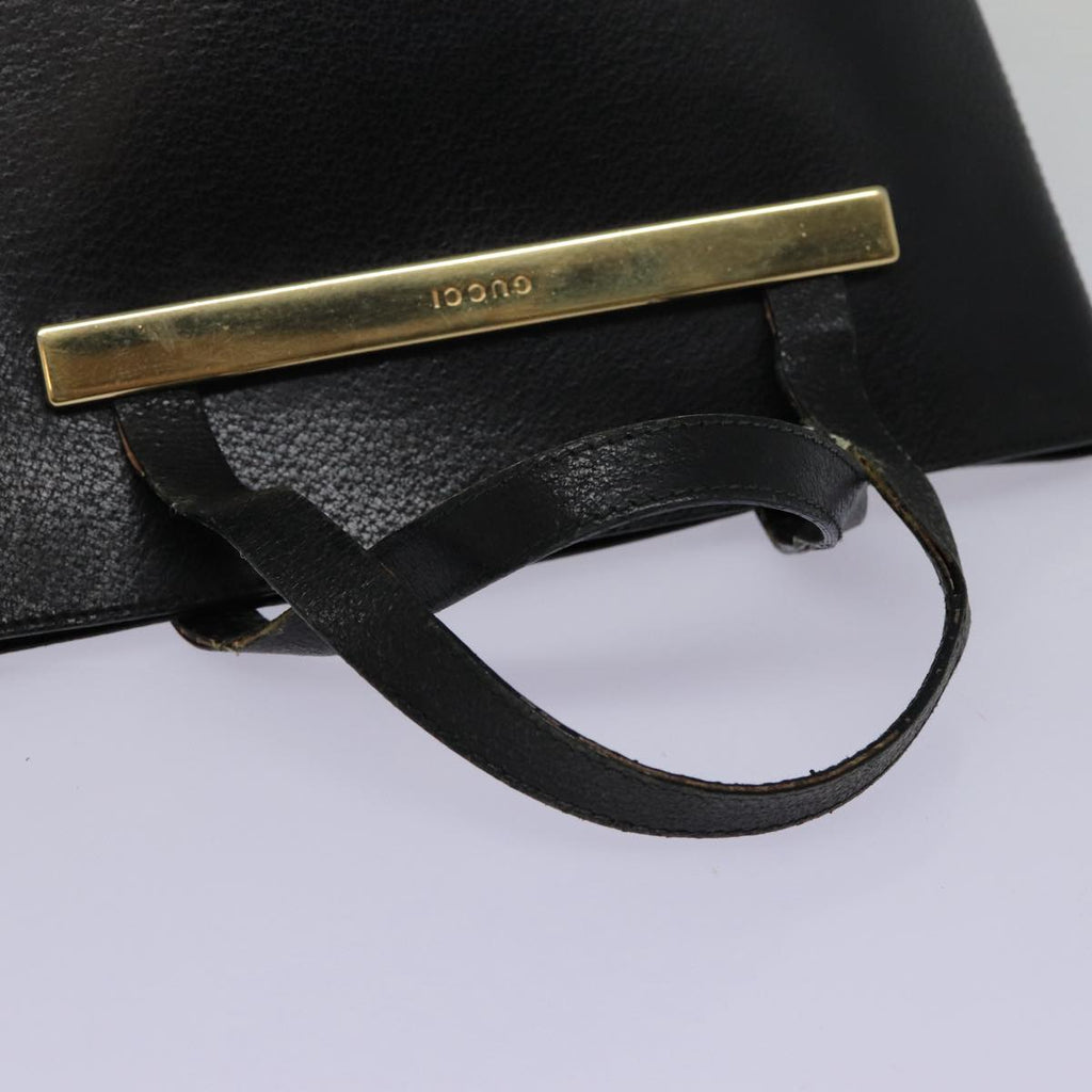 GUCCI Hand Bag Leather Black Gold 000 2058 0558 0 88166