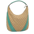 GUCCI GG Canvas Shoulder Bag Beige Silver 124357 88168