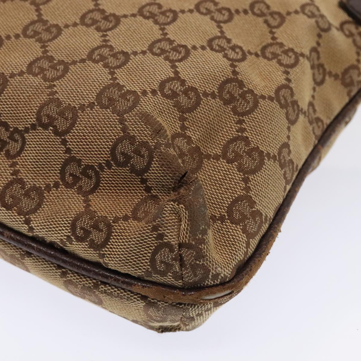 GUCCI GG Canvas Shoulder Bag Beige Silver 122793 88170