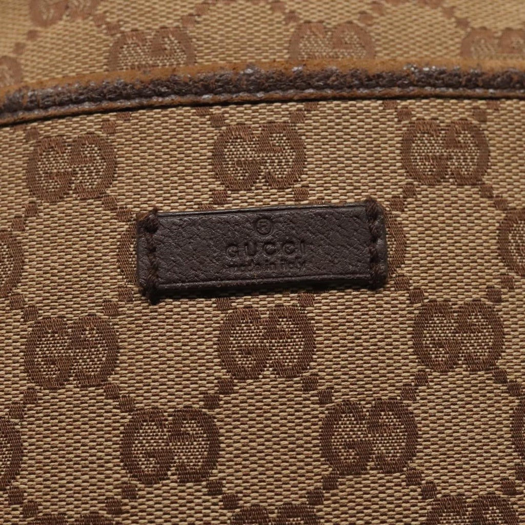GUCCI GG Canvas Shoulder Bag Beige Silver 122793 88170