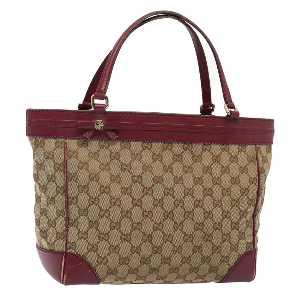GUCCI GG Canvas Shoulder Bag Beige Gold 257061 88172