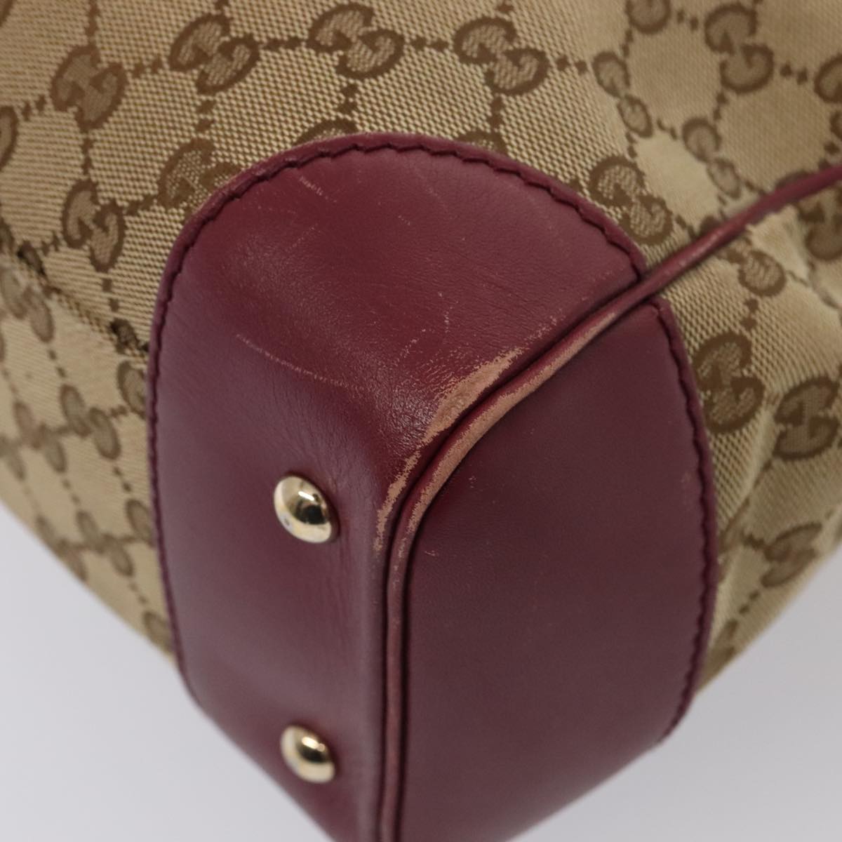 GUCCI GG Canvas Shoulder Bag Beige Gold 257061 88172