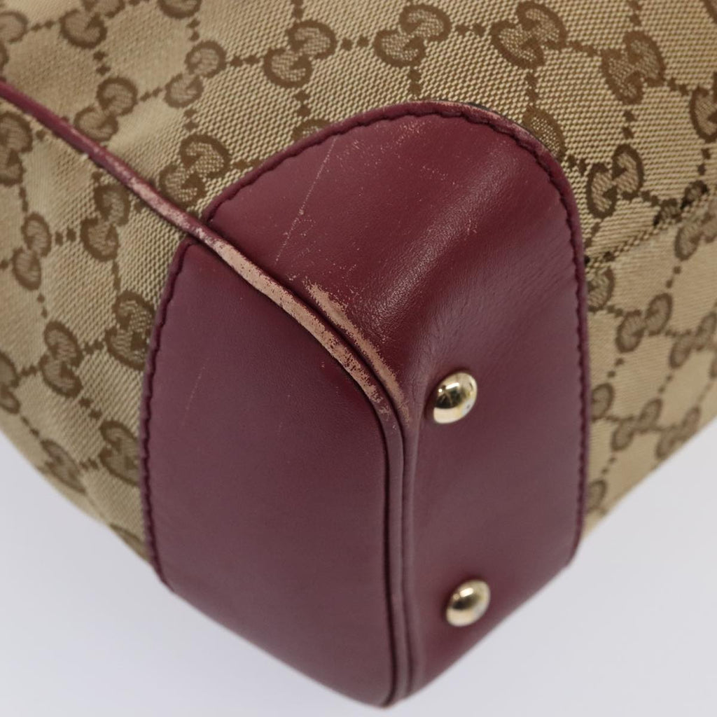 GUCCI GG Canvas Shoulder Bag Beige Gold 257061 88172