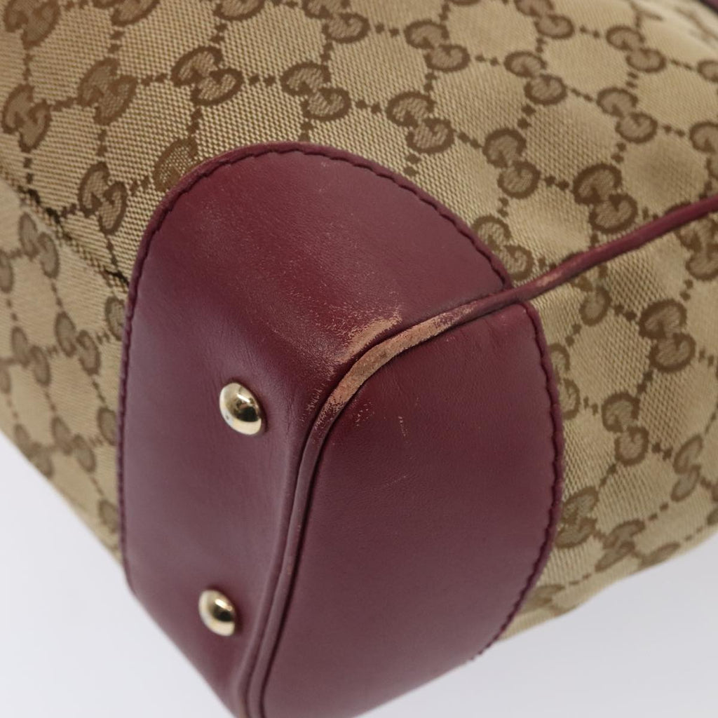 GUCCI GG Canvas Shoulder Bag Beige Gold 257061 88172