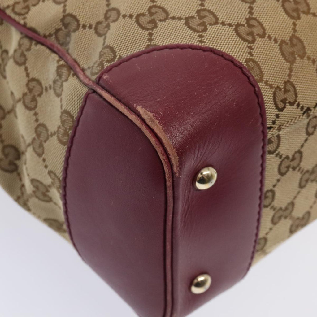 GUCCI GG Canvas Shoulder Bag Beige Gold 257061 88172