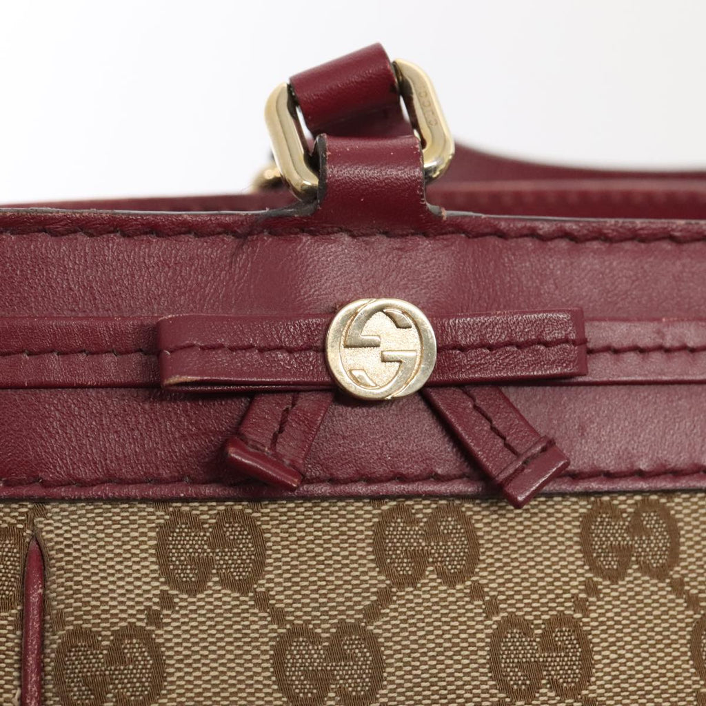 GUCCI GG Canvas Shoulder Bag Beige Gold 257061 88172