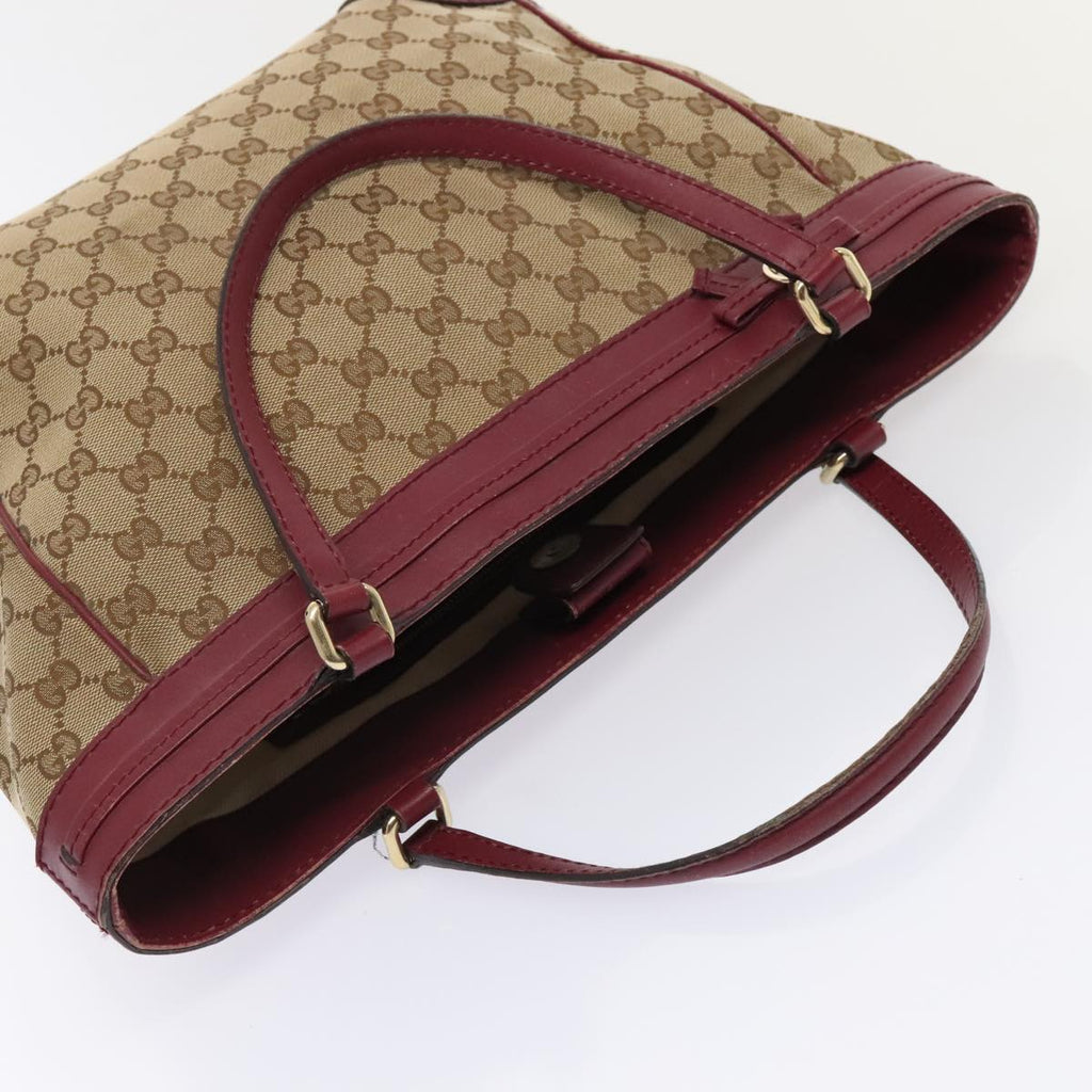 GUCCI GG Canvas Shoulder Bag Beige Gold 257061 88172