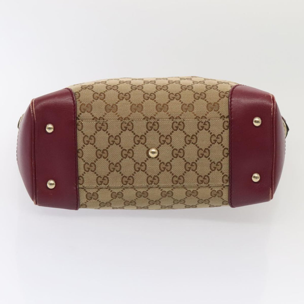 GUCCI GG Canvas Shoulder Bag Beige Gold 257061 88172