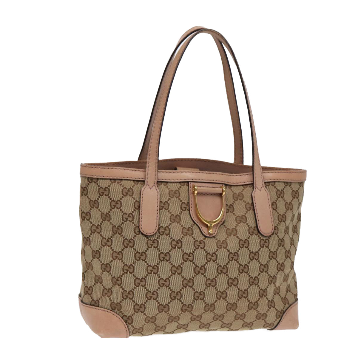 GUCCI GG Canvas Shoulder Bag Beige Gold 308604 88173