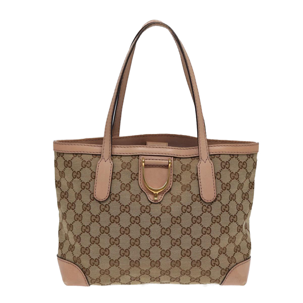 GUCCI GG Canvas Shoulder Bag Beige Gold 308604 88173