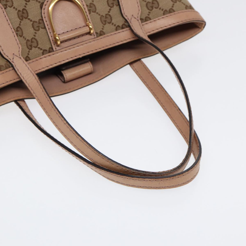 GUCCI GG Canvas Shoulder Bag Beige Gold 308604 88173