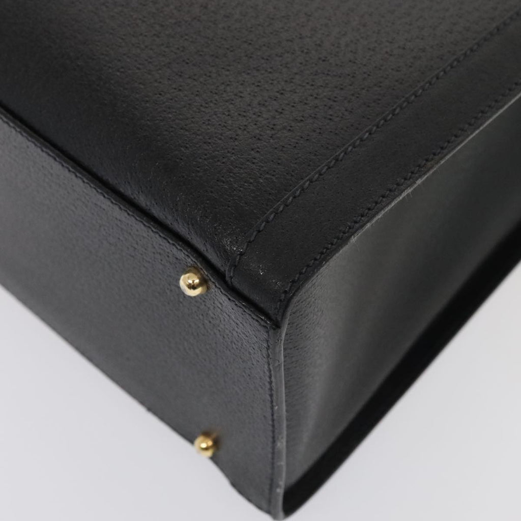 GUCCI Bamboo Hand Bag Leather Black Gold 002 1095 0260 88176