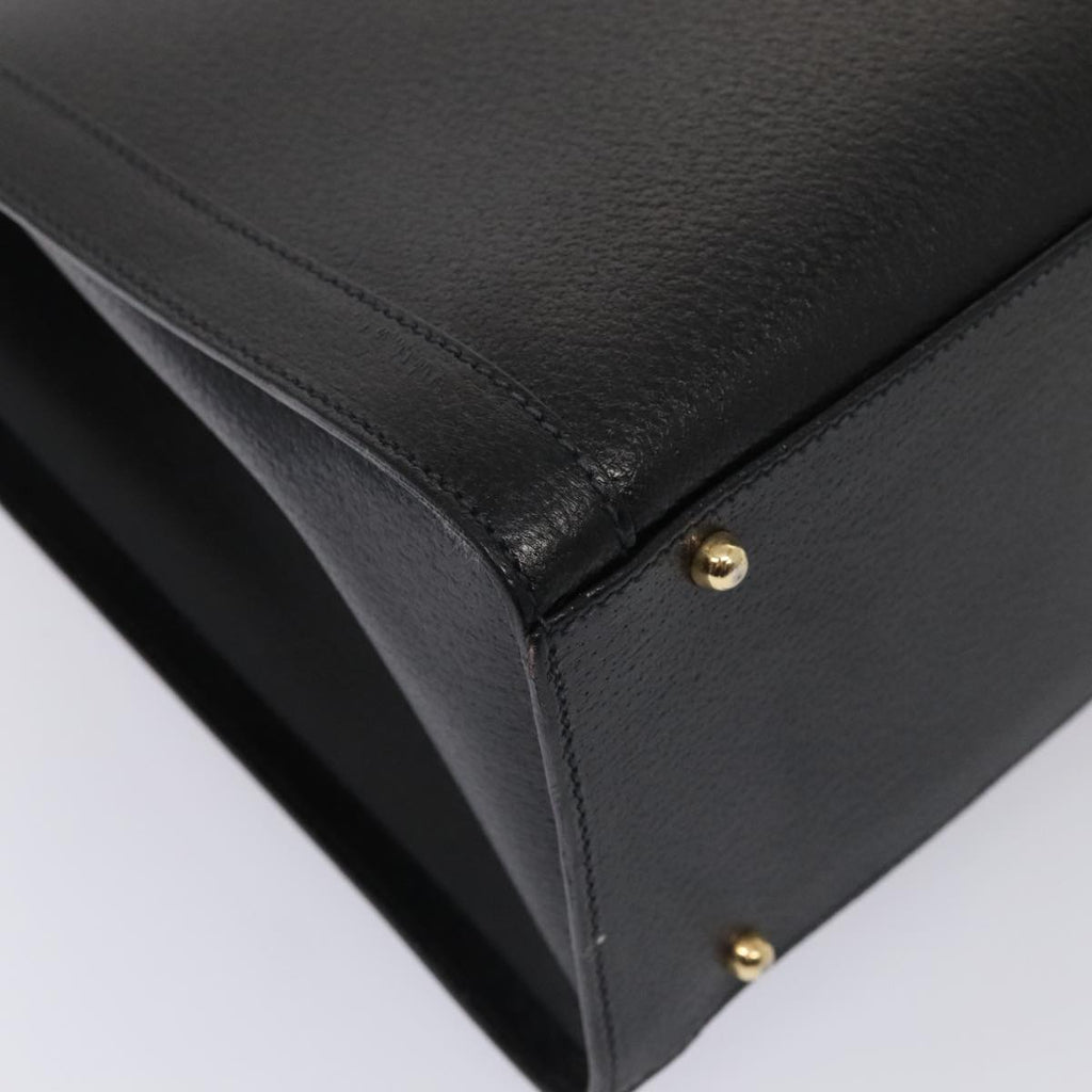 GUCCI Bamboo Hand Bag Leather Black Gold 002 1095 0260 88176