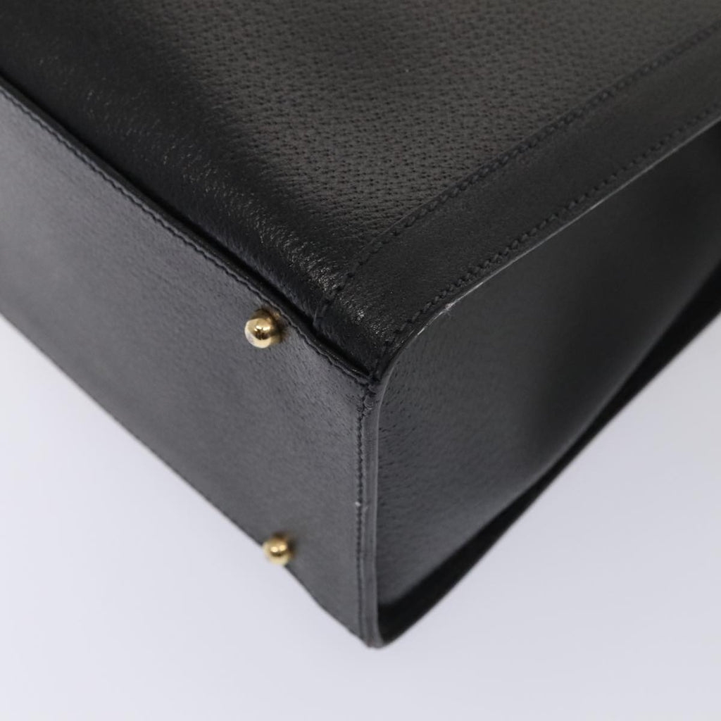 GUCCI Bamboo Hand Bag Leather Black Gold 002 1095 0260 88176