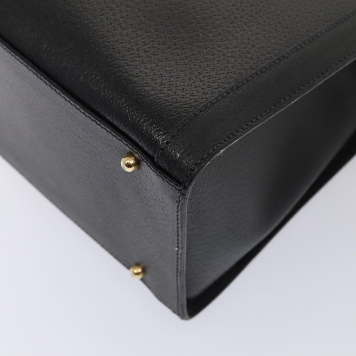 GUCCI Bamboo Hand Bag Leather Black Gold 002 1095 0260 88176