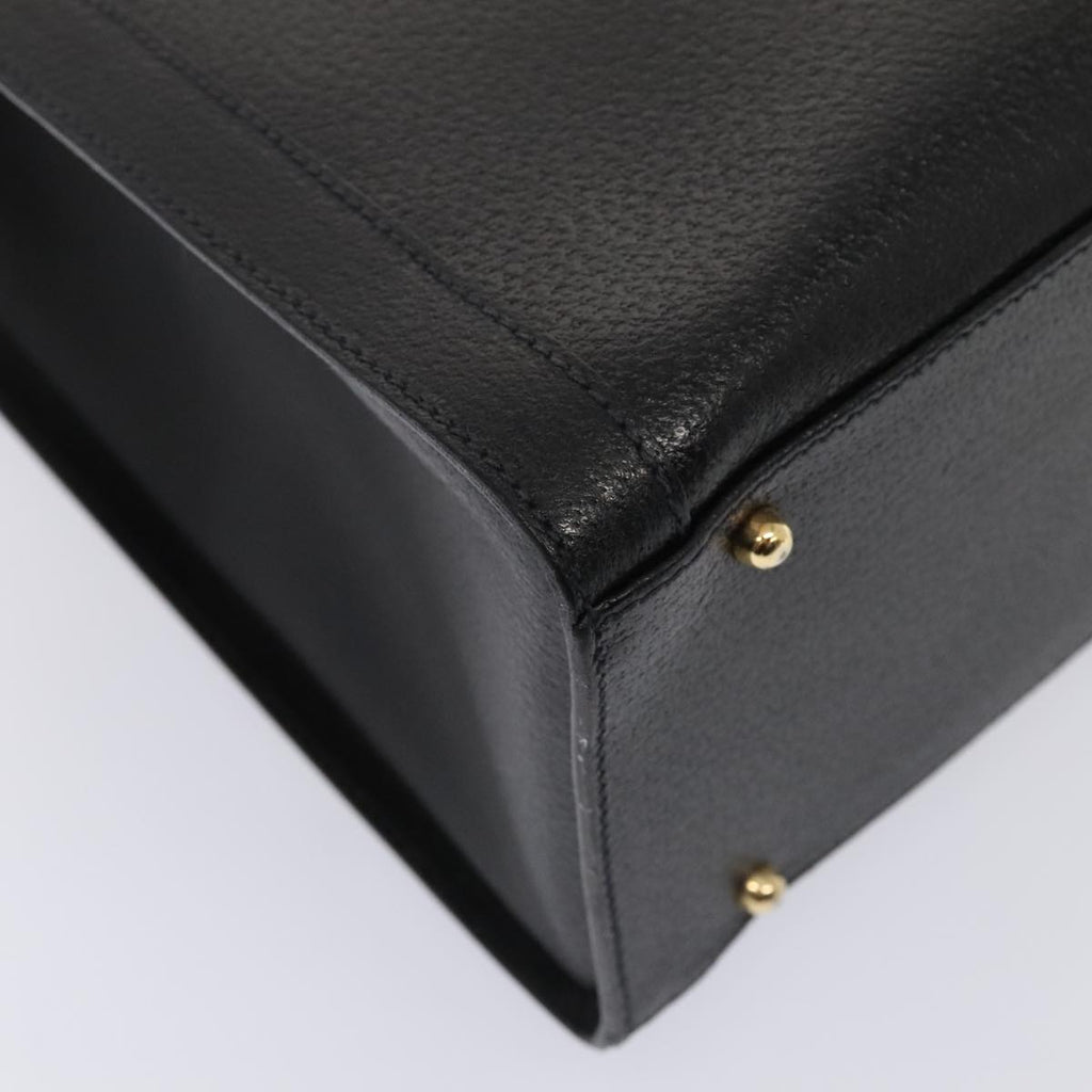 GUCCI Bamboo Hand Bag Leather Black Gold 002 1095 0260 88176
