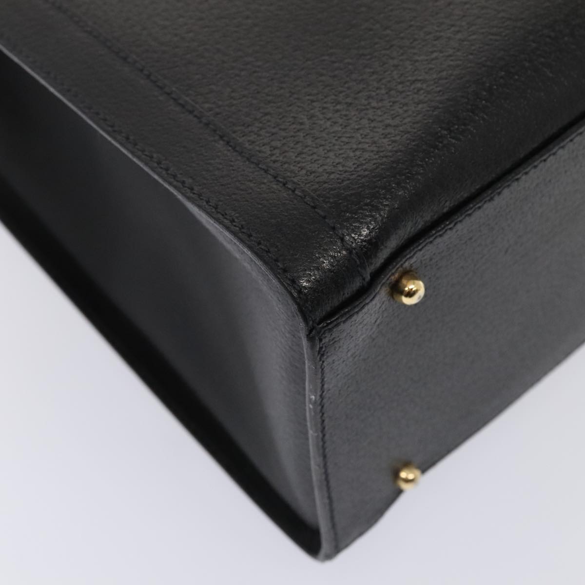 GUCCI Bamboo Hand Bag Leather Black Gold 002 1095 0260 88176