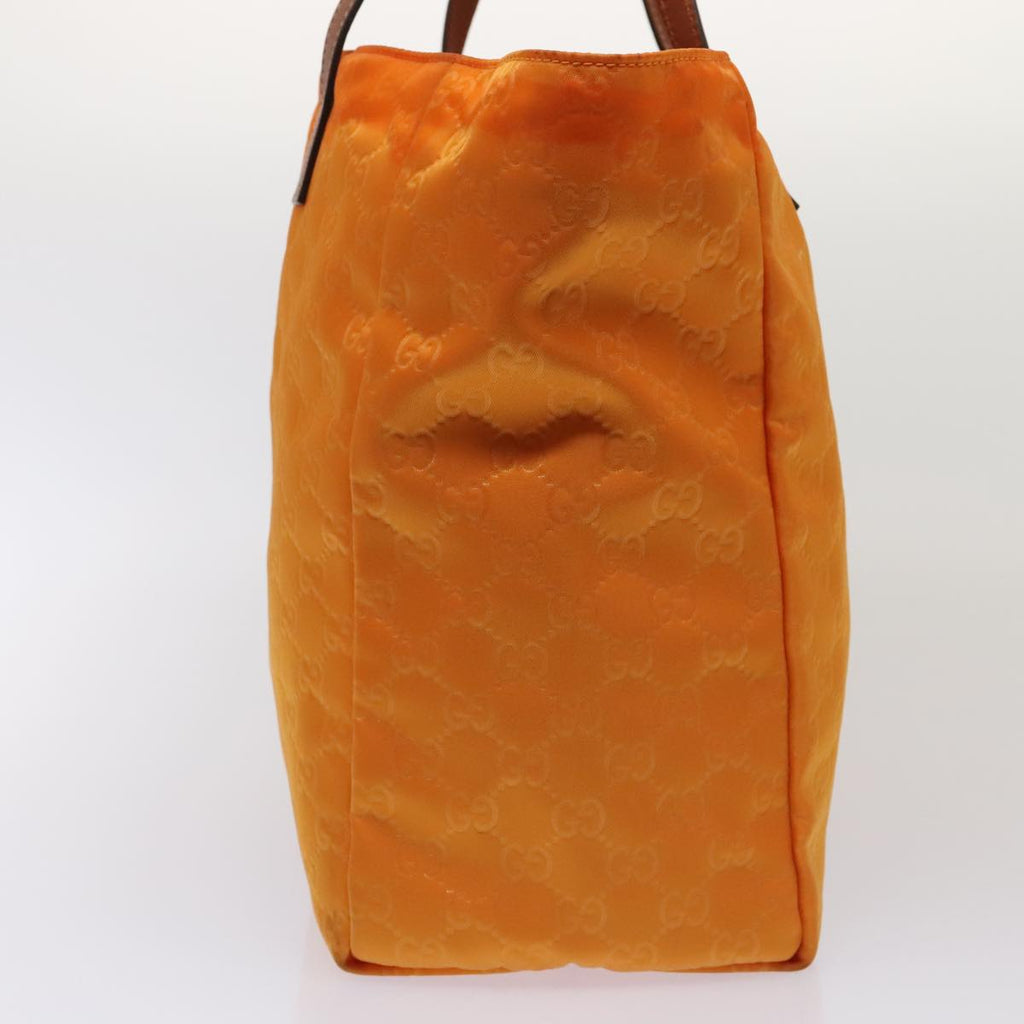 GUCCI GG Canvas Tote Bag Nylon Orange Silver 282439 88179