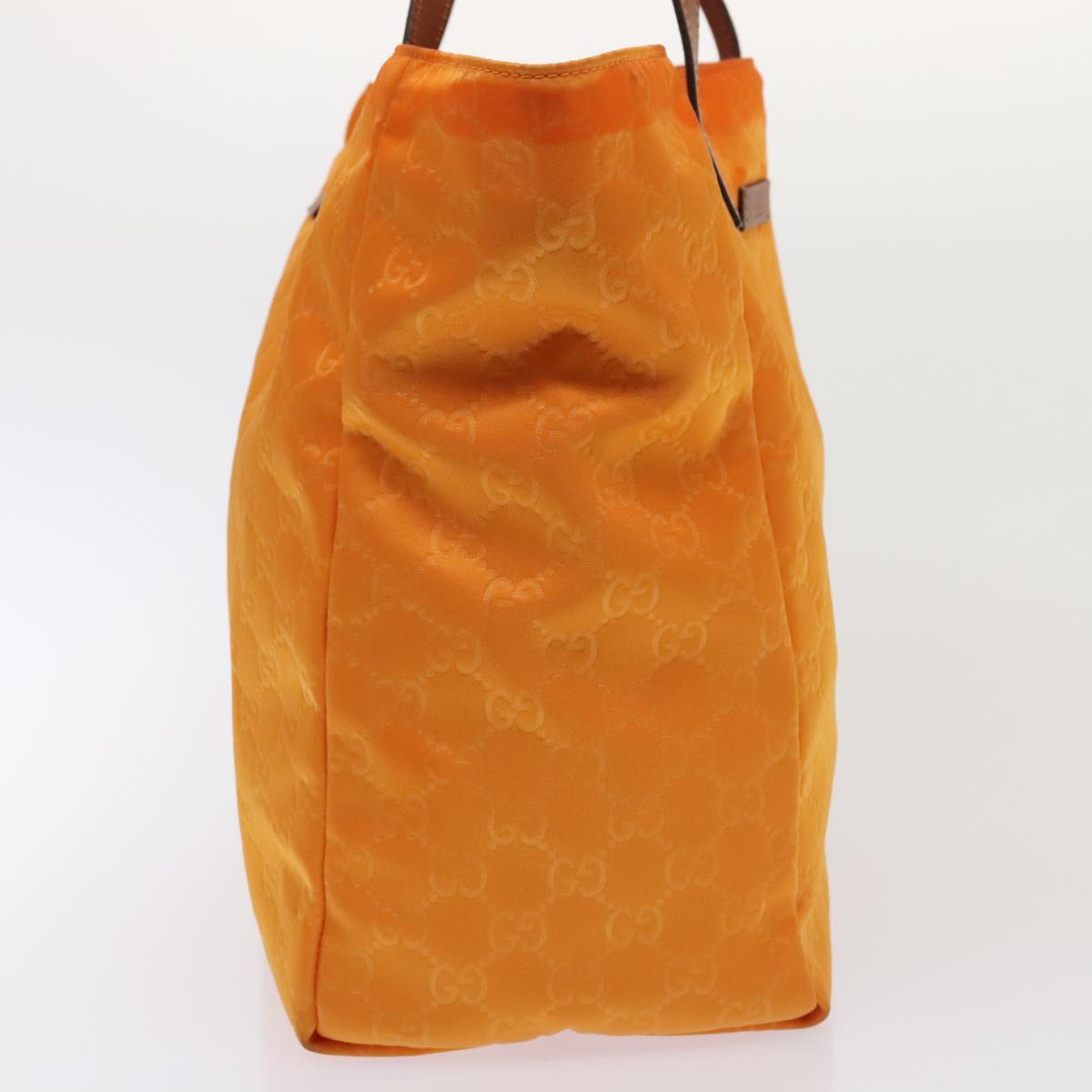 GUCCI GG Canvas Tote Bag Nylon Orange Silver 282439 88179