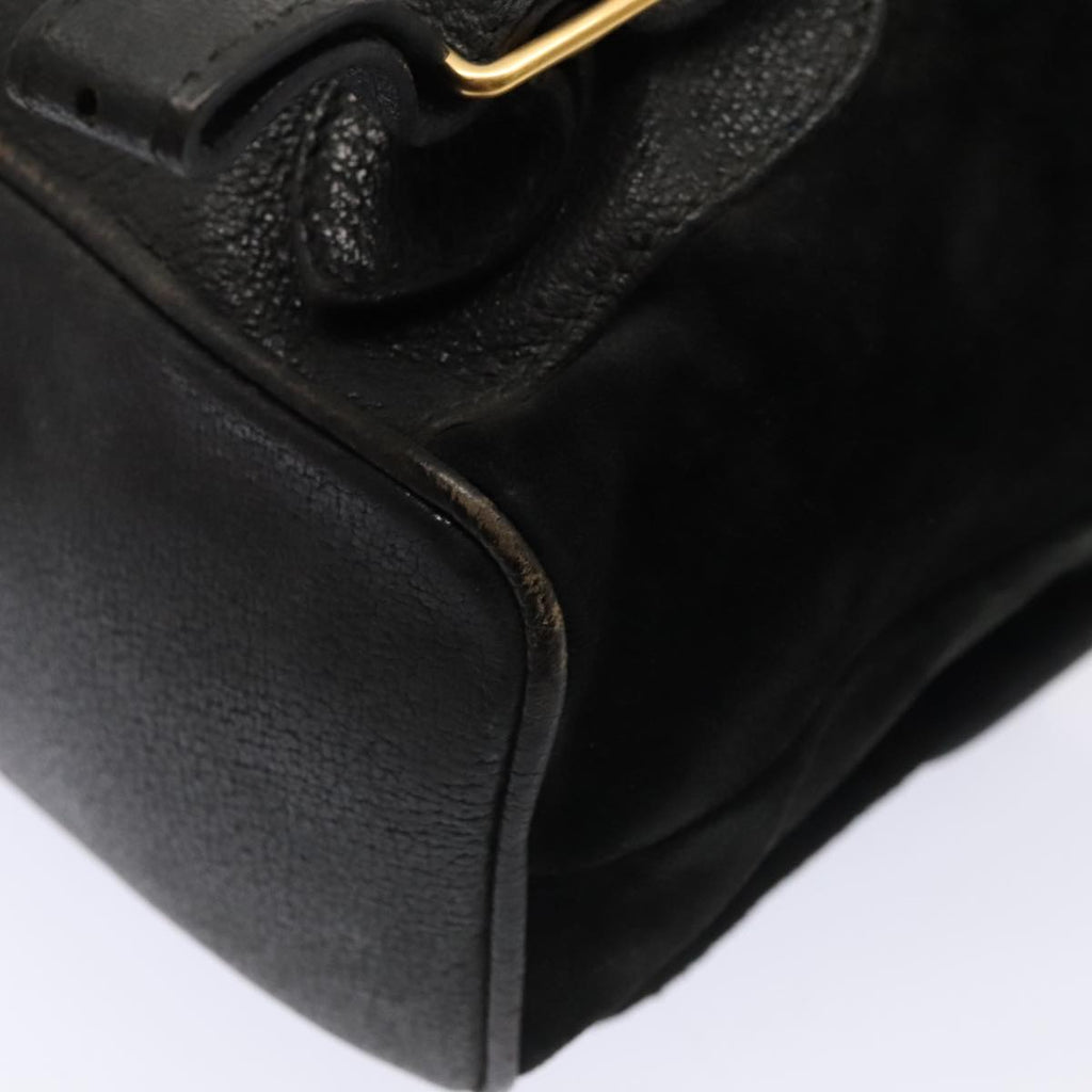 GUCCI Bamboo Backpack Suede Black Gold 003 58 0016 88180