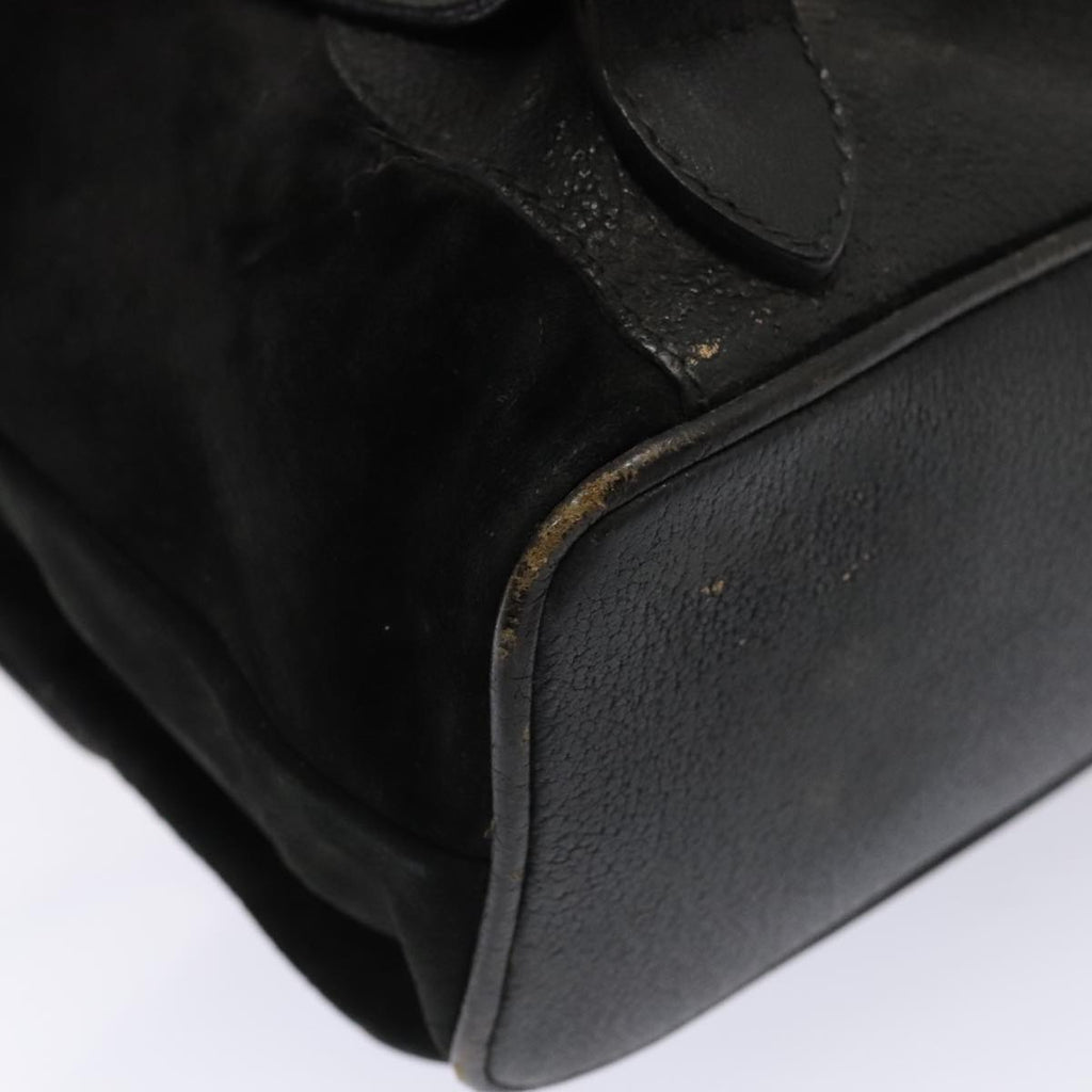 GUCCI Bamboo Backpack Suede Black Gold 003 58 0016 88180