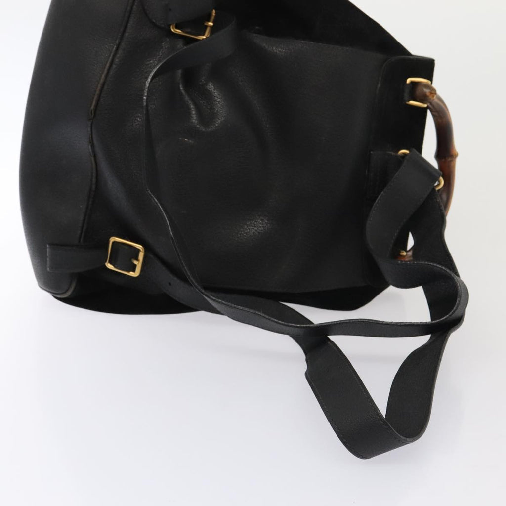 GUCCI Bamboo Backpack Suede Black Gold 003 58 0016 88180