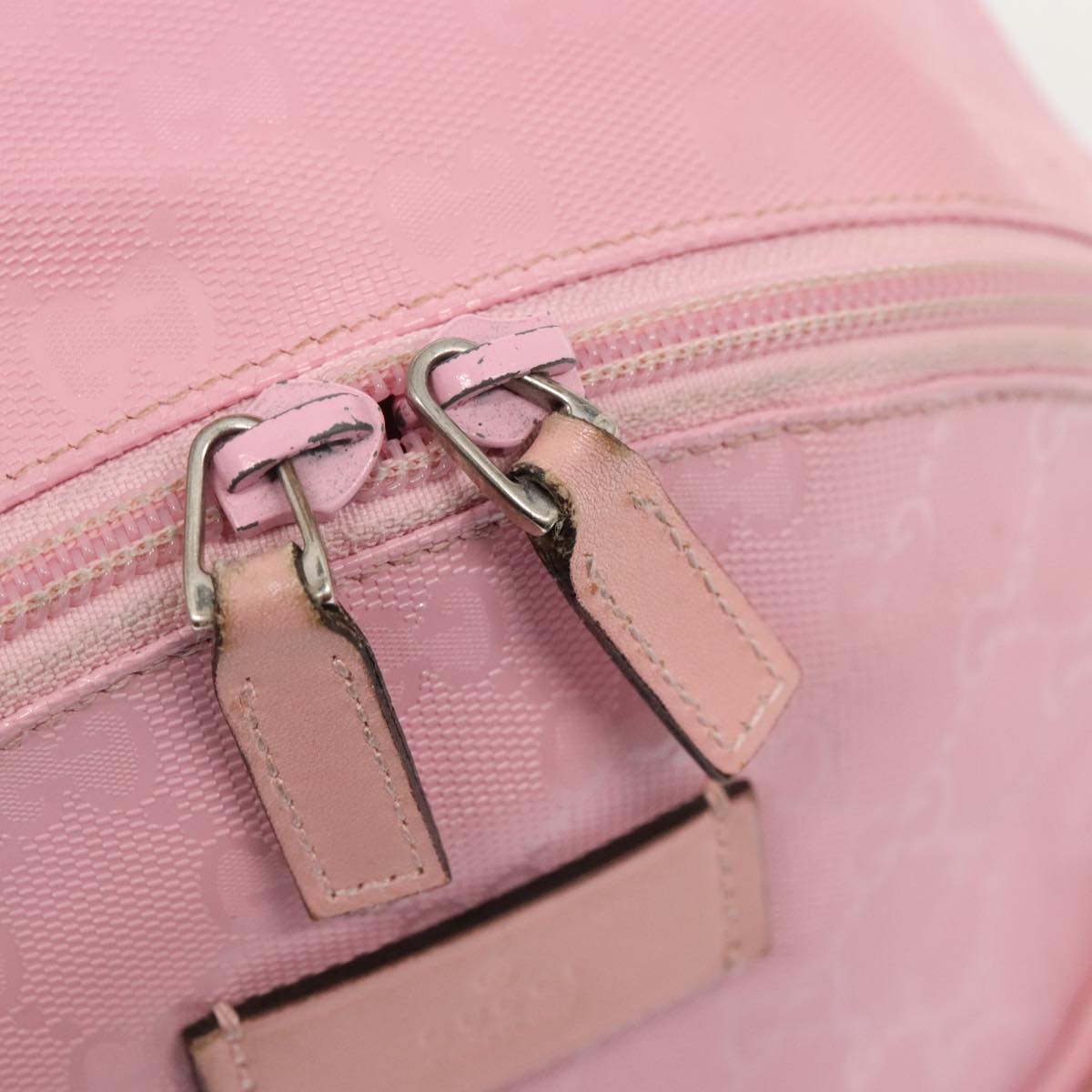 GUCCI GG Canvas Backpack Pink Silver 271327 88181