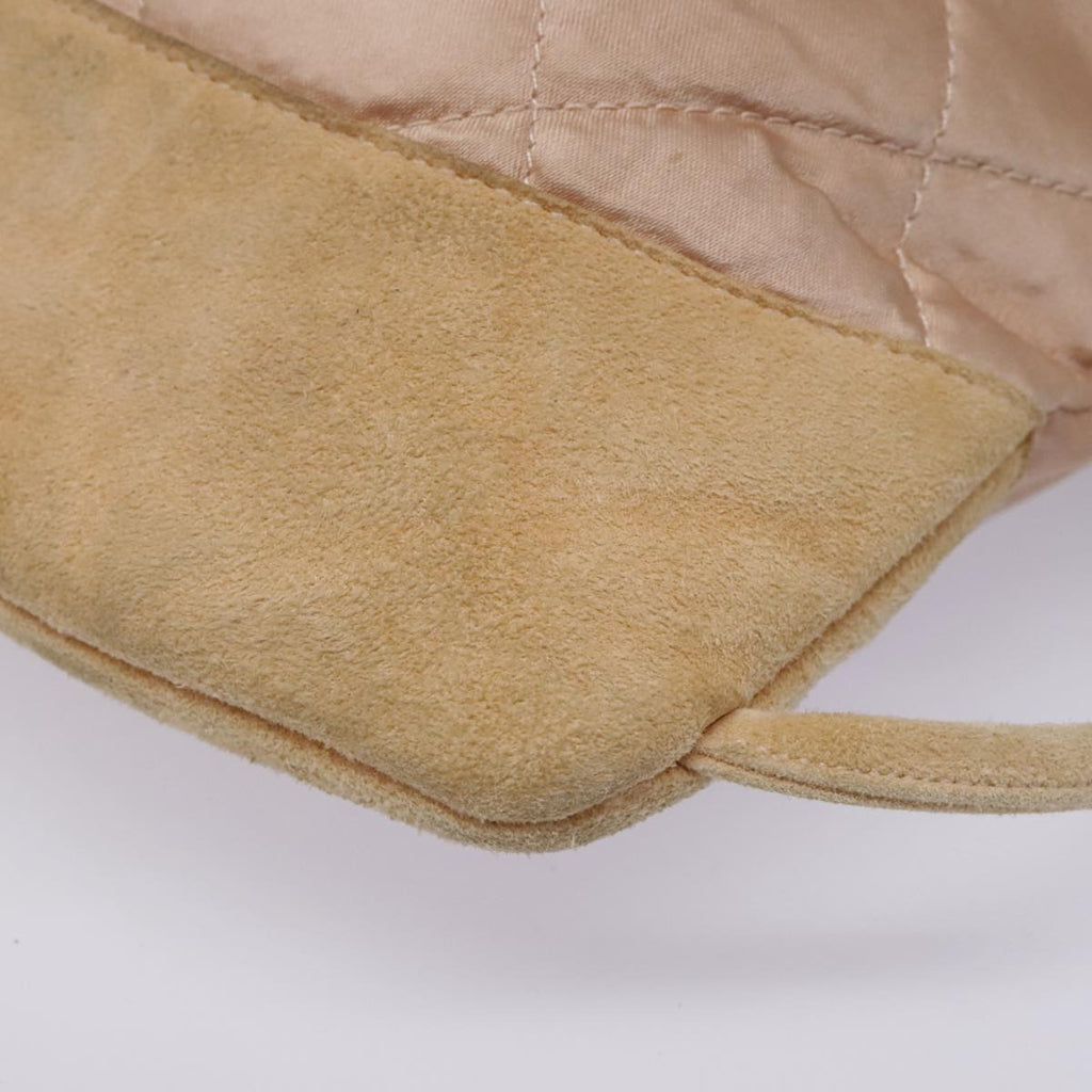 CHANEL knapsack Silk Suede Pink Brown CC 88217