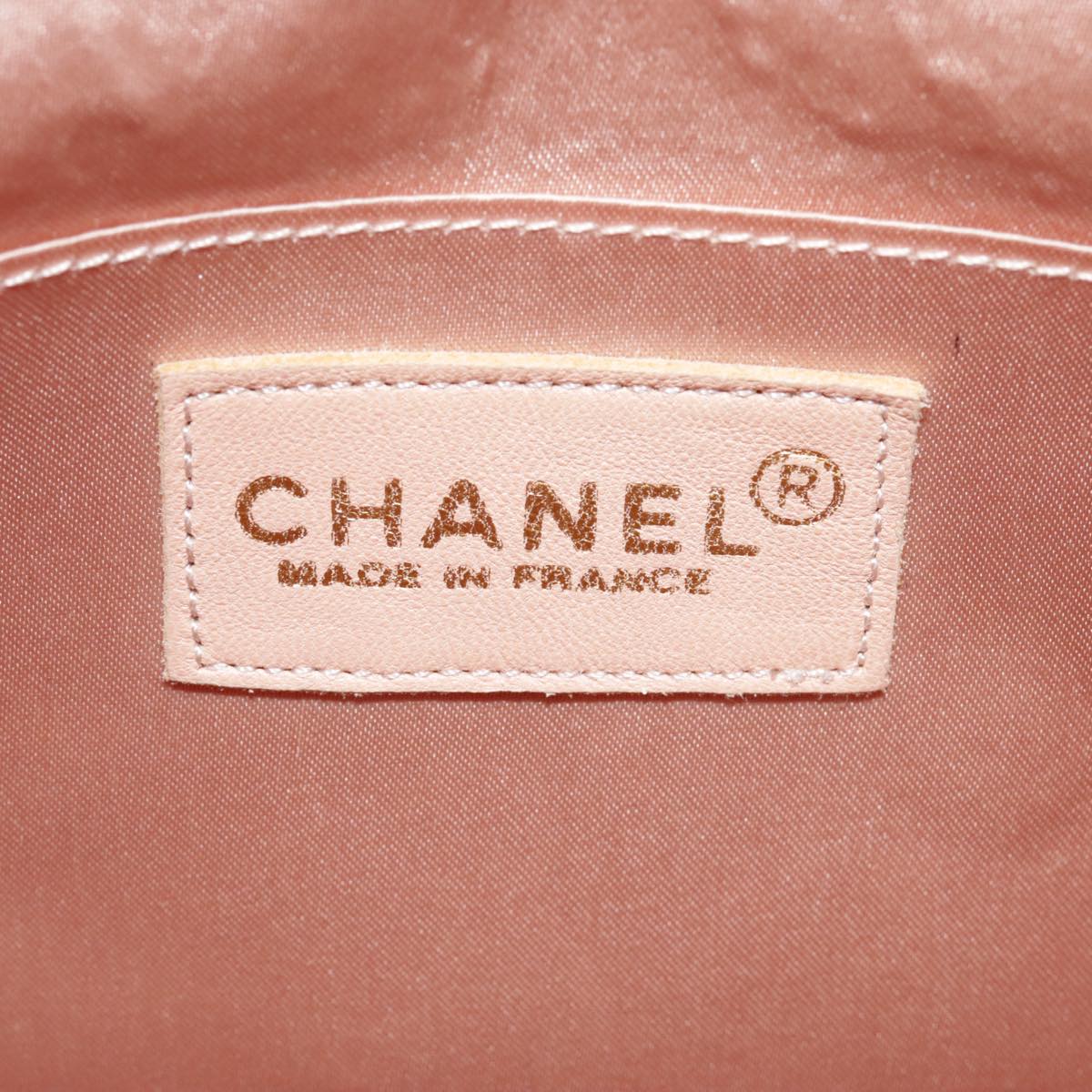 CHANEL knapsack Silk Suede Pink Brown CC 88217