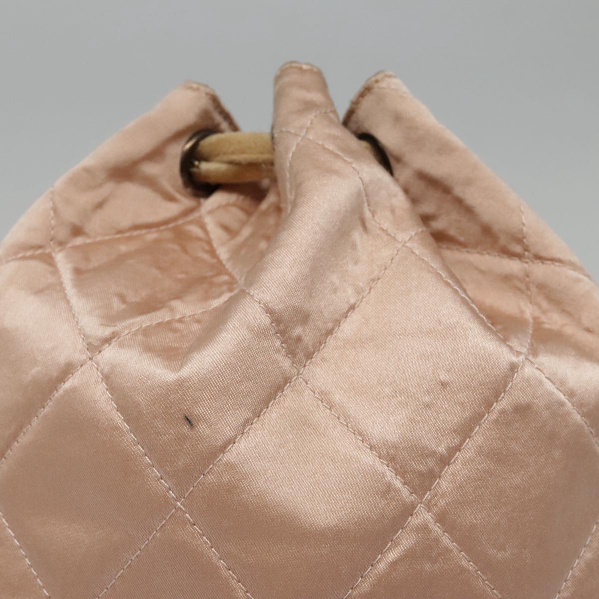 CHANEL knapsack Silk Suede Pink Brown CC 88217