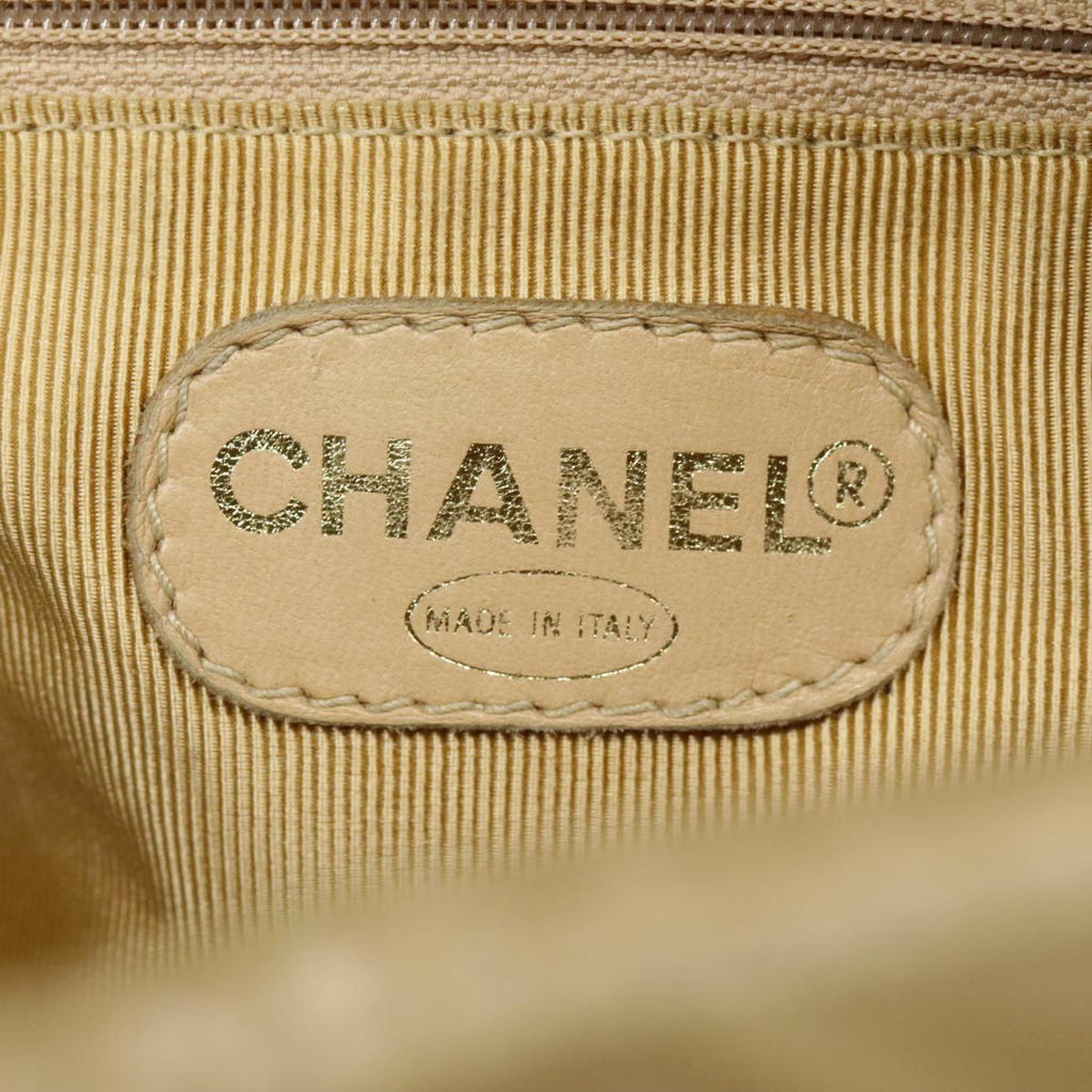 CHANEL Matelasse Chain Shoulder Bag Enamel Beige Silver CC 88244