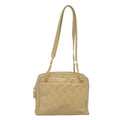 CHANEL Matelasse Chain Shoulder Bag Enamel Beige Silver CC 88244