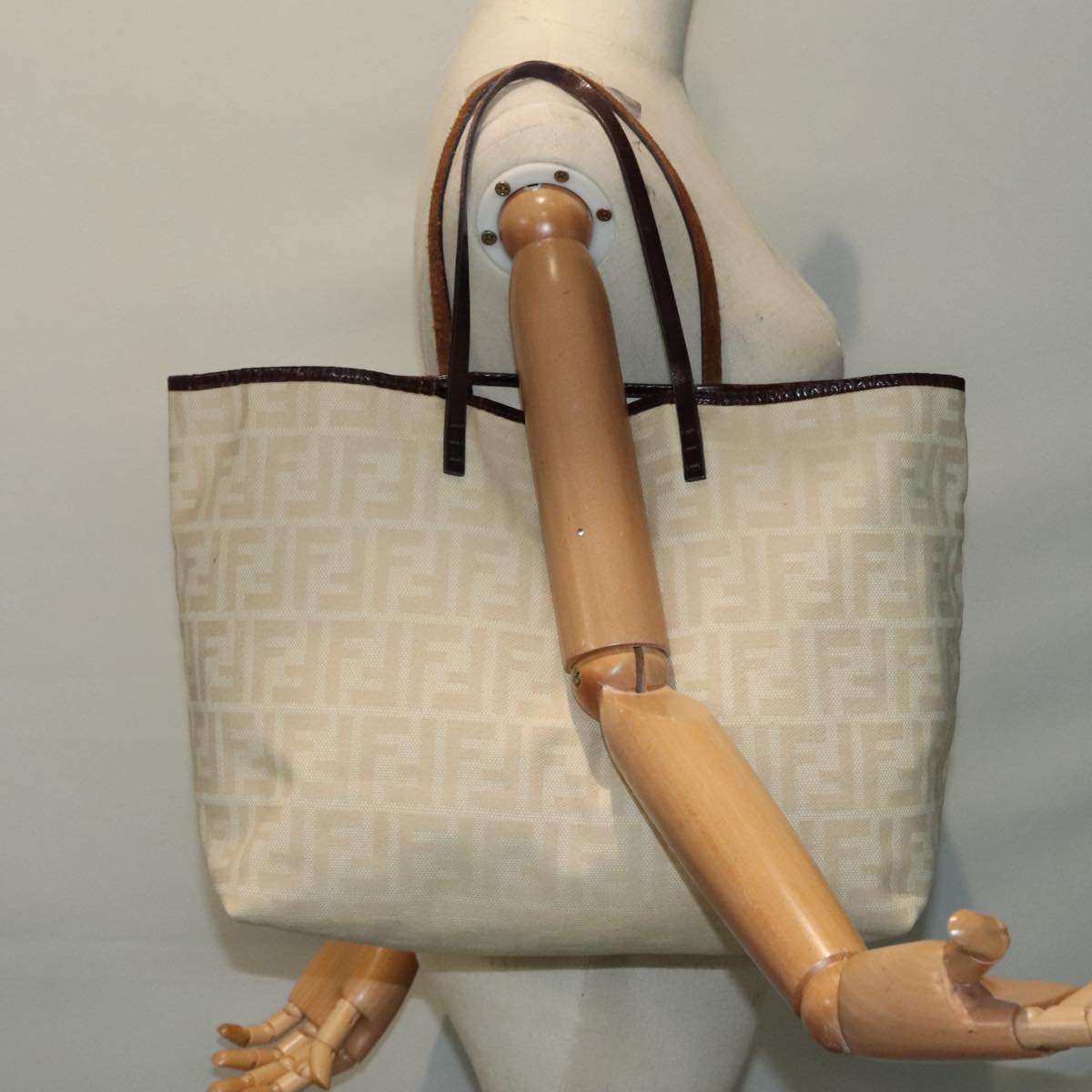 FENDI Zucca Canvas Tote Bag Beige 88269