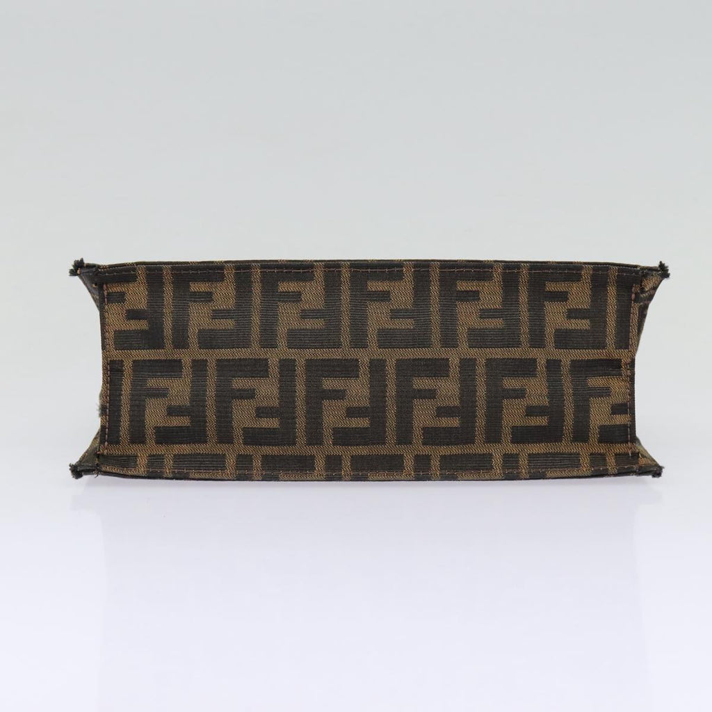 FENDI Zucca Canvas Mamma Baguette Shoulder Bag Brown Black Silver 88343