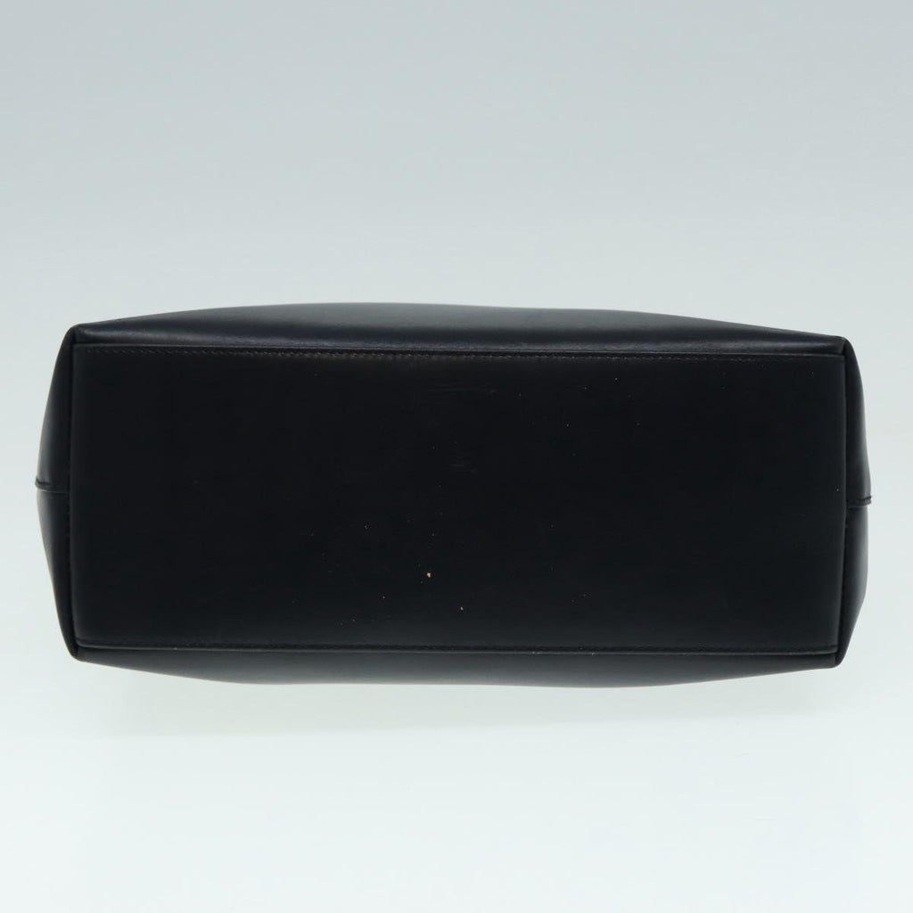 GUCCI Bamboo Shoulder Bag Leather Outlet Navy Silver 88399