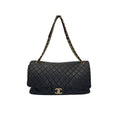 Chanel 2018 Calfskin Quilted XXL Travel Flap Bag Black
