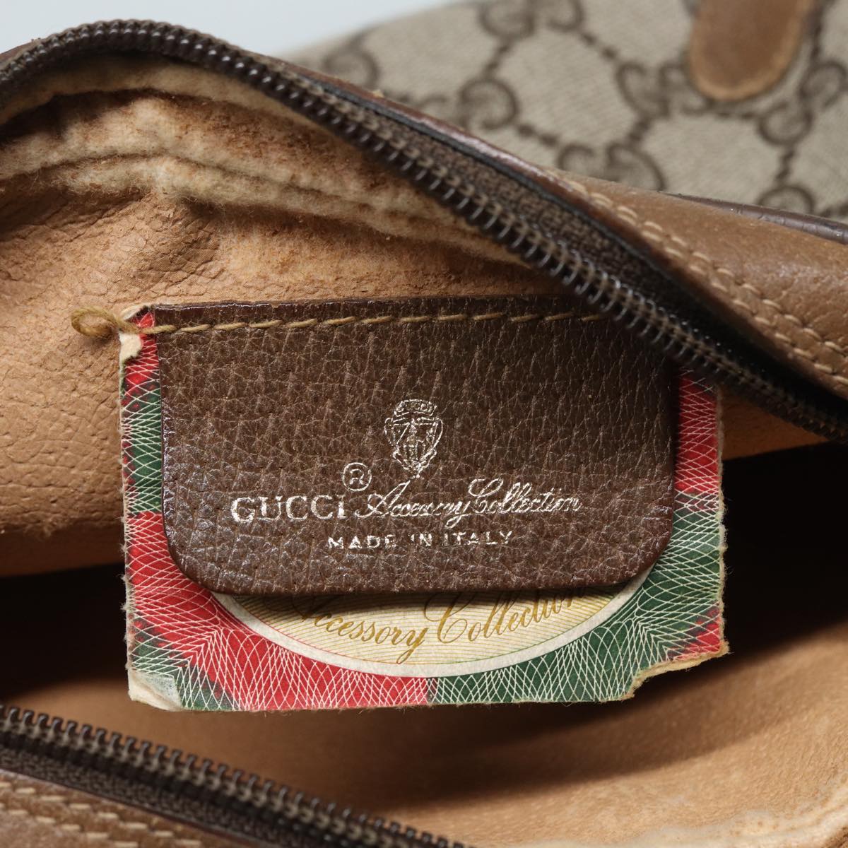 GUCCI GG Supreme Web Sherry Line Shoulder Bag PVC Beige 89 02 066 88405