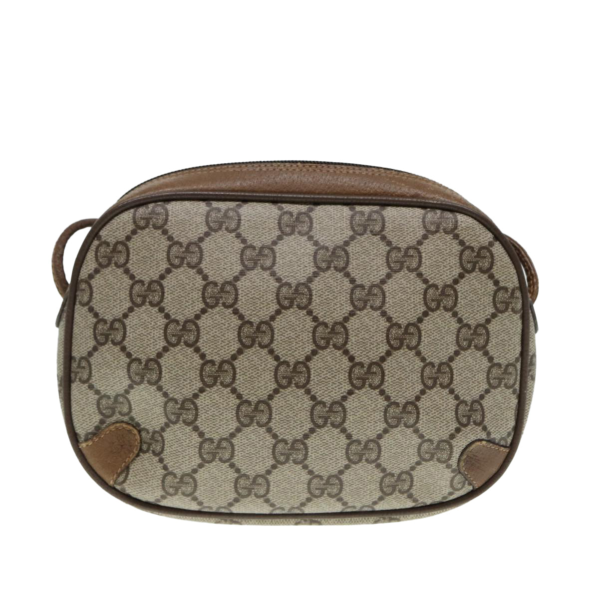 GUCCI GG Supreme Web Sherry Line Shoulder Bag PVC Beige 89 02 066 88405