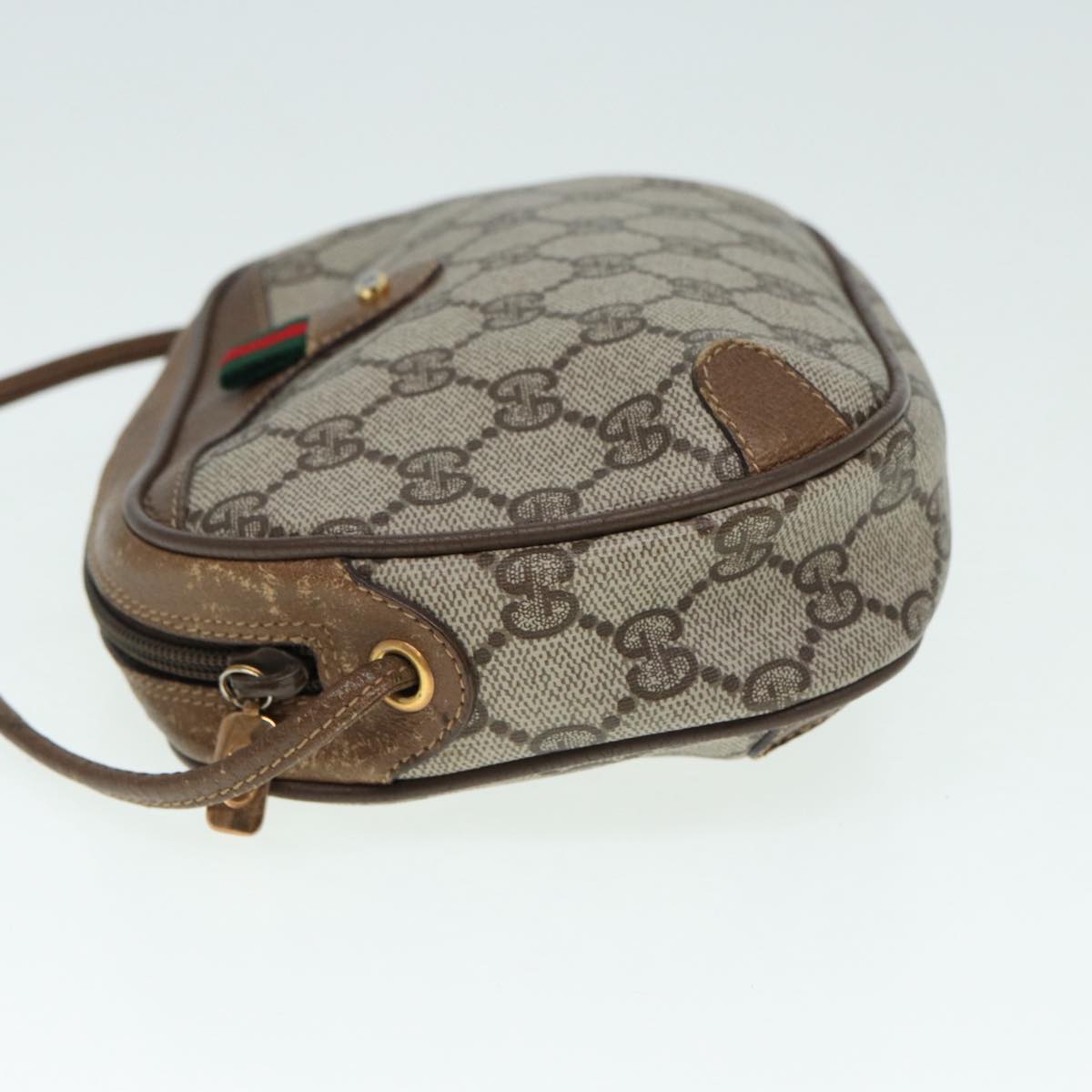 GUCCI GG Supreme Web Sherry Line Shoulder Bag PVC Beige 89 02 066 88405