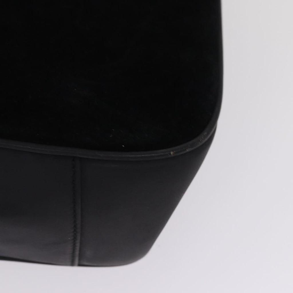 GUCCI Bamboo Hand Bag Suede 2way Black Gold 001 1014 1577 0 88406