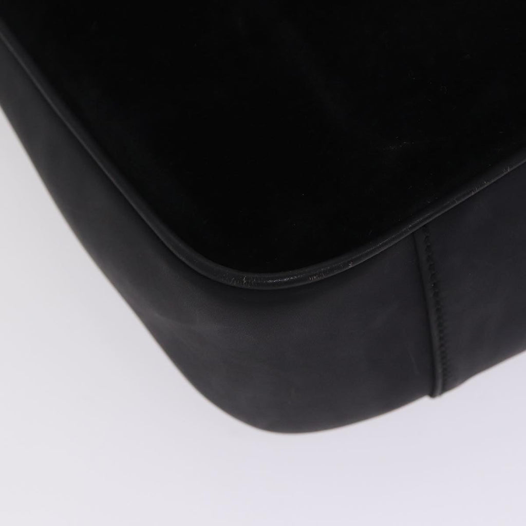 GUCCI Bamboo Hand Bag Suede 2way Black Gold 001 1014 1577 0 88406
