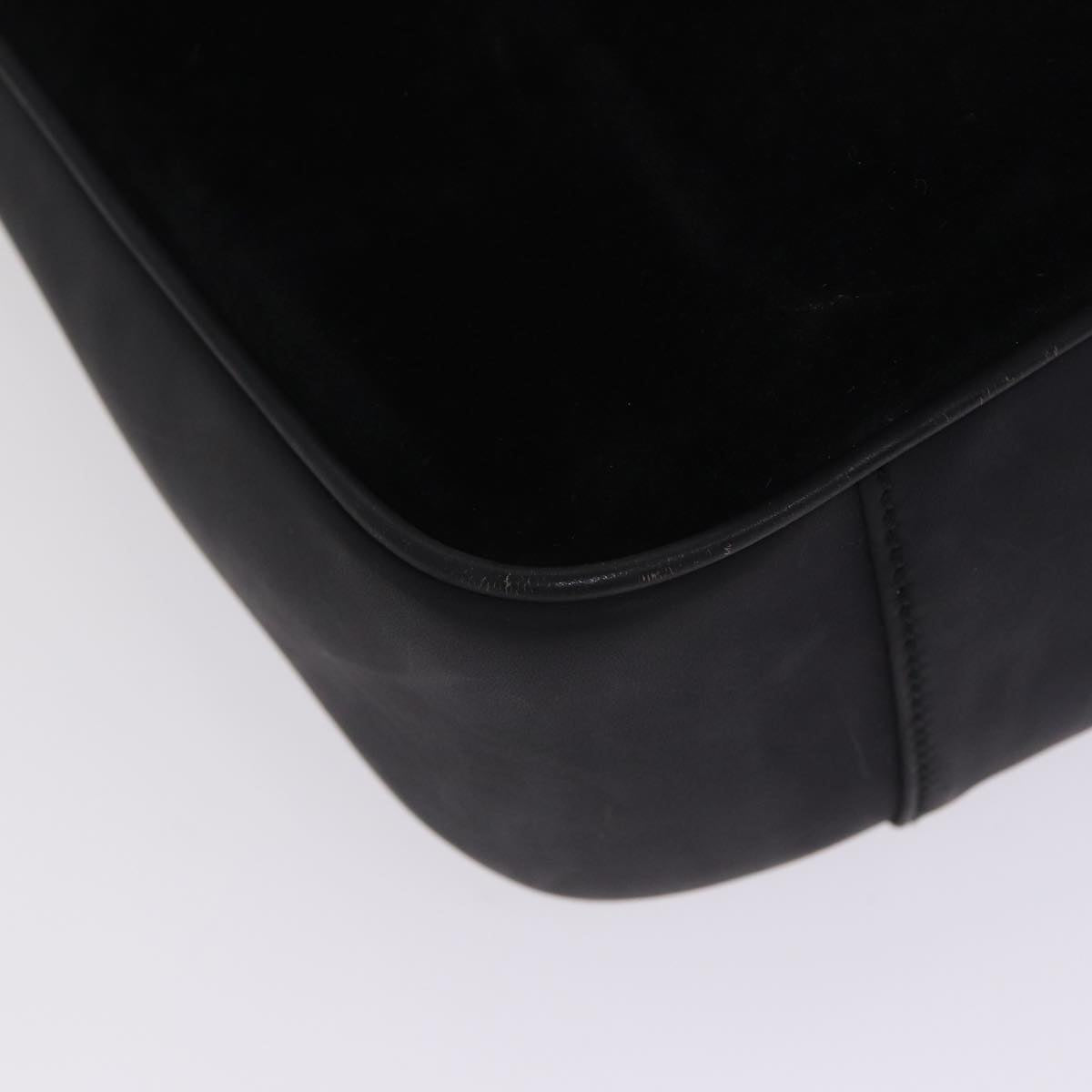 GUCCI Bamboo Hand Bag Suede 2way Black Gold 001 1014 1577 0 88406