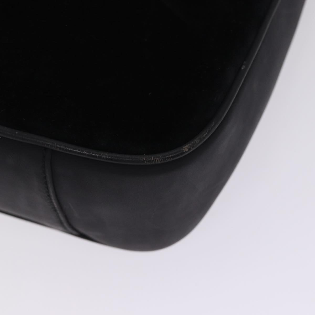 GUCCI Bamboo Hand Bag Suede 2way Black Gold 001 1014 1577 0 88406