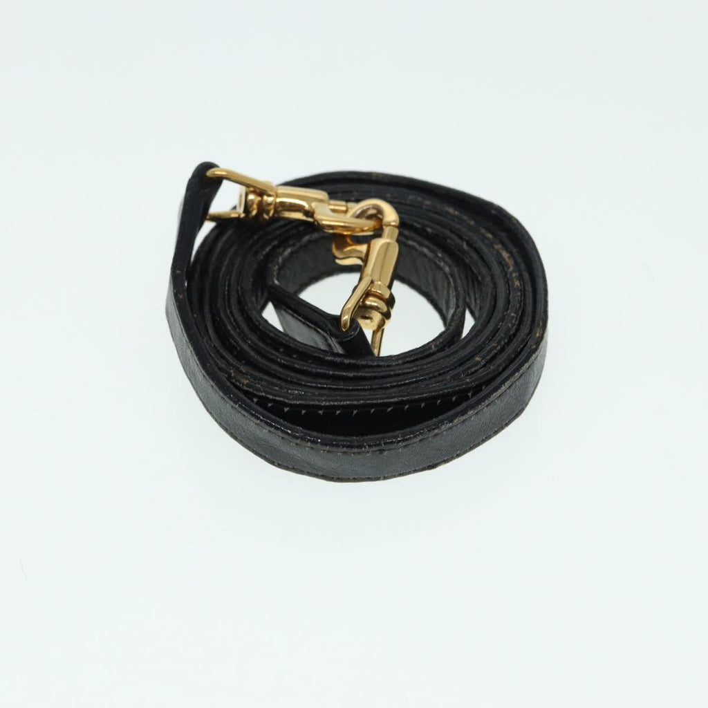 GUCCI Bamboo Hand Bag Leather 2way Black Gold 007 2032 0231 88410