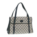 GUCCI GG Supreme Hand Bag PVC Leather Navy Gold 000 46 4857 88415