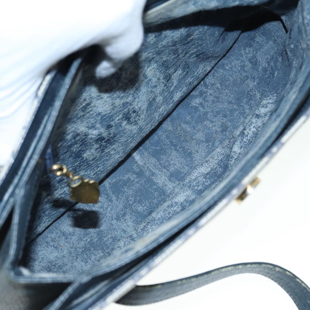 GUCCI GG Supreme Hand Bag PVC Leather Navy Gold 000 46 4857 88415