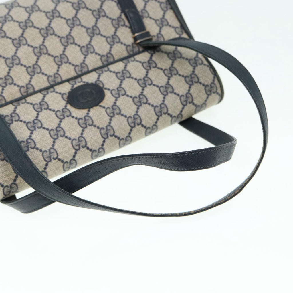 GUCCI GG Supreme Hand Bag PVC Leather Navy Gold 000 46 4857 88415