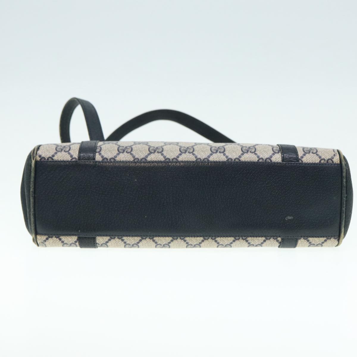 GUCCI GG Supreme Hand Bag PVC Leather Navy Gold 000 46 4857 88415
