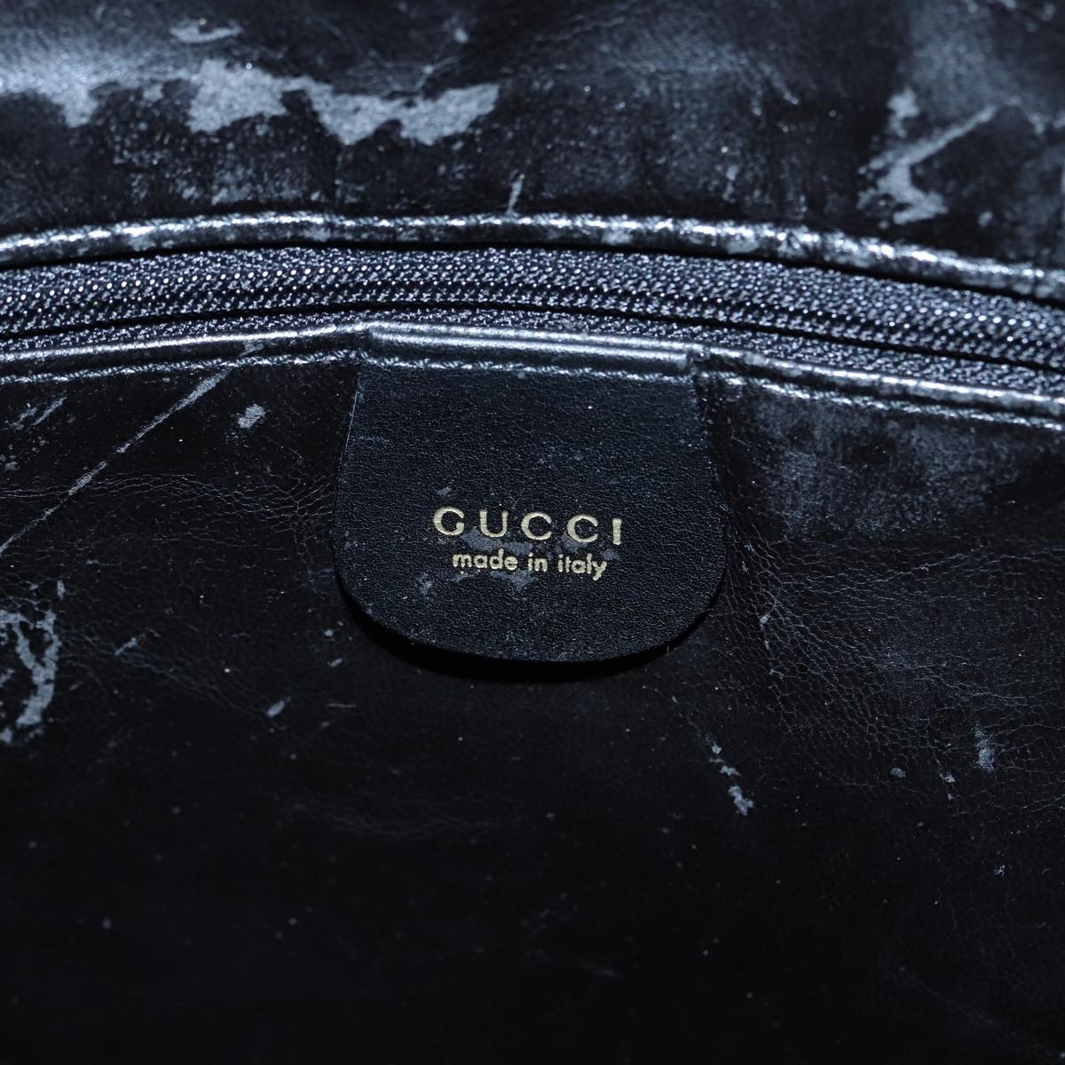 GUCCI Bamboo Hand Bag Leather 2way Black Gold 001 2058 1577 0 88416